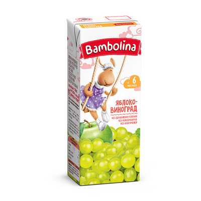 Сок «Bambolina» яблоко-виноград с 6 месяцев