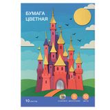 Бумага цветная ClipStudio "Альфа", А4, двухстор., мел. бум, 10л., 10цв