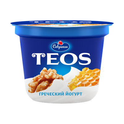 Йогурт «Греческий Teos» 2% грецкий орех-мед