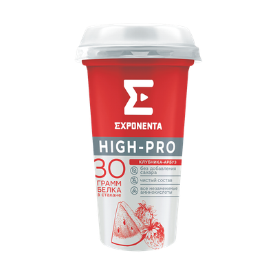 Напиток кисломолочный «Exponenta» HIGH-PRO клубника-арбуз