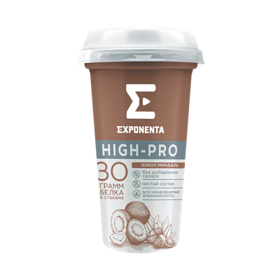 Напиток кисломолочный «Exponenta» HIGH-PRO кокос-миндаль