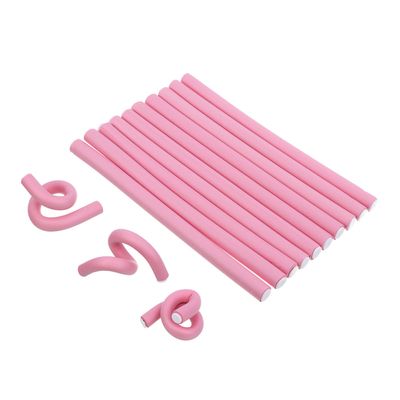 Папильотки ЮНИLOOK 10 шт, 25x1,5см, пластик, резина, 4 цвета, ACS-79 