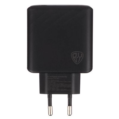 Сетевое зарядное устройство BY PRO 65Вт GaN,QC,PD,PPS,USB-A,3xType-C,110-240В,50-60Гц,чёрн.
