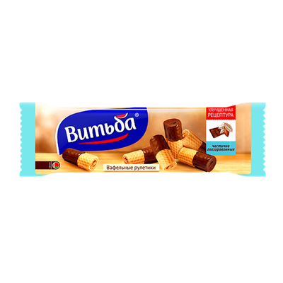 Вафельные рулетики «Витьба» частично глазированные