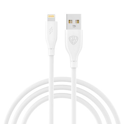 Кабель для зарядки USB(A)-iP BY Эко, 1м, Быстрая зарядка 2.4А, 12Вт, прорезиненный, белый 