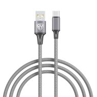 Кабель для зарядки USB(A)-Type C BY Solid, 18Вт, 1 м, 3A, нейлон, мет. кон., графитовый  - Галамарт