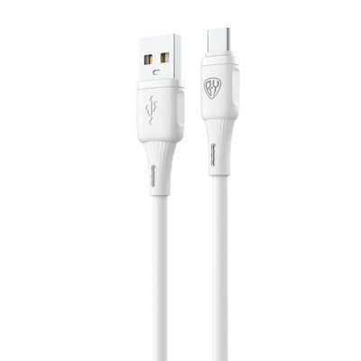 Кабель для зарядки USB(A)-Type C BY Twist, 36Вт, 1 м, 3A, гибкий силикон, белый 