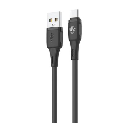 Кабель для зарядки USB(A)-Type C BY Twist, 36Вт, 1 м, 3A, гибкий силикон, чёрный 