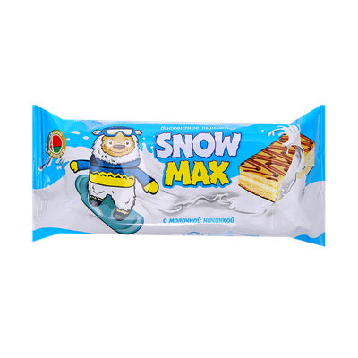 Бисквитное пирожное «Snow Max» с молочной начинкой