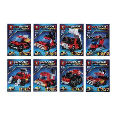 Конструктор Пожарная бригада 8 в 1, 8х3,5х11 см ИГРОЛЕНД 
