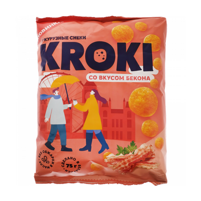 Снеки кукурузные «Kroki» со вкусом бекона