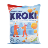 Снеки кукурузные «Kroki» со вкусом лука и сметаны