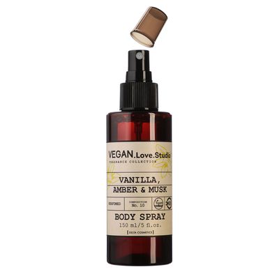 Парфюмированный спрей для тела VEGAN.Love.Studio Vanilla, Amber, Musk, 150 мл 