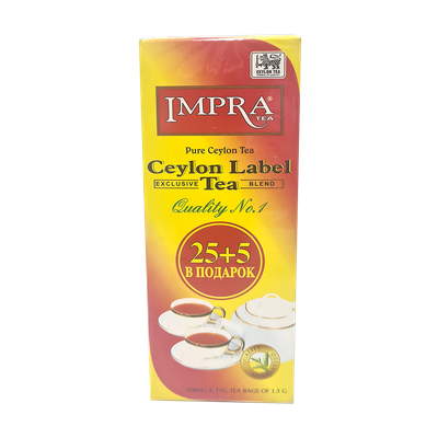 Чай черный «Impra» Ceylon Label tea 30 пакетиков