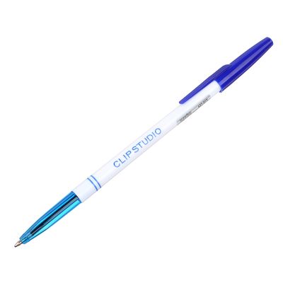 Ручка шариковая «ClipStudio» синяя, наконечник 0,7 мм, белый корпус