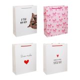 Пакет подарочный бумажный тм LADECOR L 26x32x10 см, 4 дизайна 