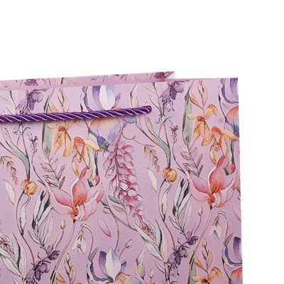 Пакет подарочный бумажный тм LADECOR, L 26x32x10 см, "Цветы" арт 2, 4 дизайна 