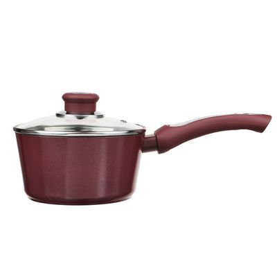 Ковш литой 1,3л «SATOSHI» Ла Мери с крышкой, антипригарное покрытие мрамор