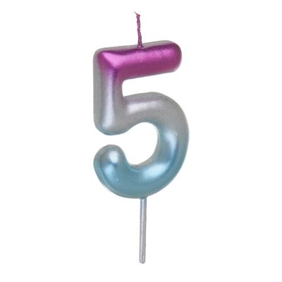 Свеча для торта - цифра «Fntastic» градиент (0-9), 11 см, арт 2