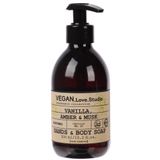 Парфюмированное мыло для рук и тела VEGAN.Love.Studio Vanilla, Amber, Musk, 300мл 