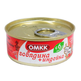 Консервы мясные «ОМКК» говядина+индейка с 6 месяцев