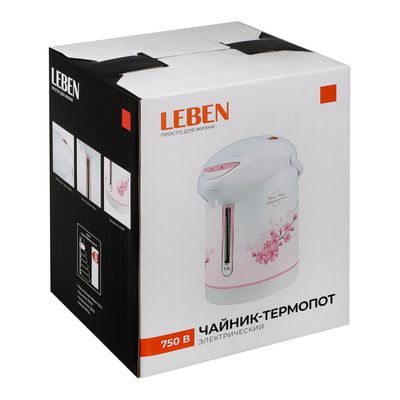 LEBEN Чайник-термопот 2,8л, 750Вт, автоматич. поддержание температ., механич.помпа 