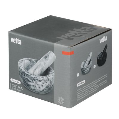 VETTA Ступка с пестиком, 11,5x6см, мрамор, 2 цвета 