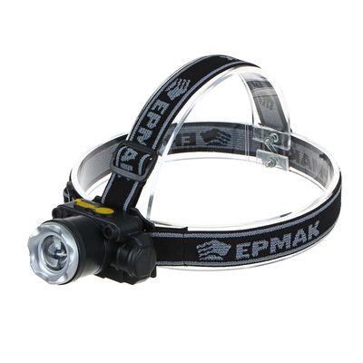 Фонарик налобный «ЕРМАК» XPE, 5 Вт, 73х35х64 см, 4 режима, 1500мАч, USВ кабель