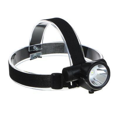 Фонарь налобный «ЕРМАК» 1 LED, 3 Вт, 8х6х6,2 см, 2 режима, 1200мАч, USB кабель