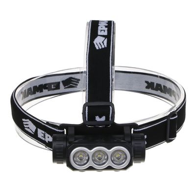 Фонарь налобный «ЕРМАК» 3 LED, 1200мАч,3 режима, 8,3х3,8х5,4см, USB кабель