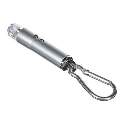 Фонарик-брелок на карабине «ЕРМАК» 1 LED + УФ + лазер, 3xLR44, 6х1,2 см