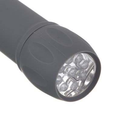 Фонарь ручной «ЕРМАК» мини, прорезиненное покрытие, 9 LED, 1 режим, 3хААА