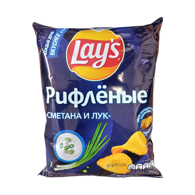 Чипсы «Lay's» рифленые со вкусом сметаны и лука