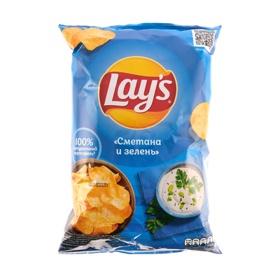 Чипсы «Lay's» со вкусом сметаны и зелени