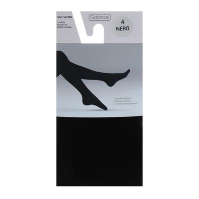 GALANTE Velvetis Колготки мультифибра 100DEN, 89% полиамид, 11% эластан, р-р 4, цвет черный 