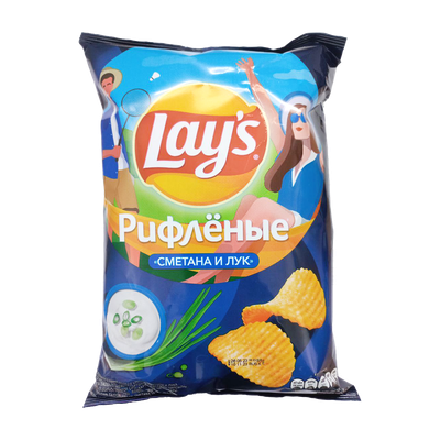 Чипсы «Lay's» рифленые со вкусом сметаны и лука