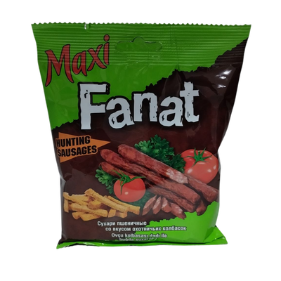Сухарики «Fanat» со вкусом охотничьих колбасок maxi