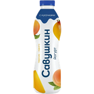 Йогурт «Савушкин» с кусочками персик-манго 415 г - Мир Продуктов №3