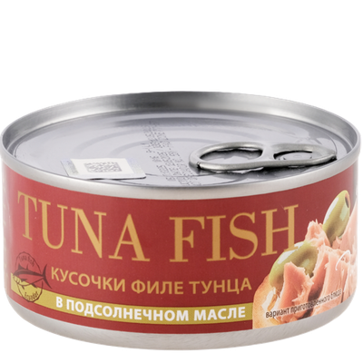 Филе тунца «Tuna Fish» кусочки без кожи