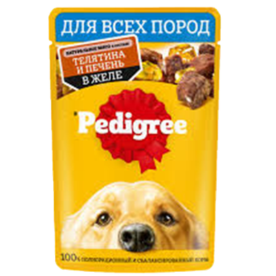 Корм «Pedigree» телятина и печень в желе