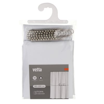 Штора для ванной «VETTA Home» 180x200см с утяжелителем