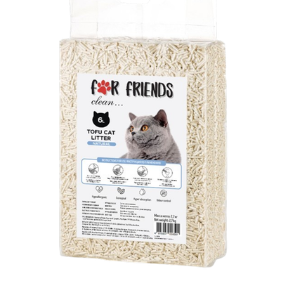 Наполнитель комкующийся соевый «For Friends clear» «Тофу» натуральный 6 л