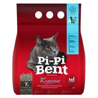 Наполнитель «Pi-Pi-Bent» Классик, бентонит, 3 кг (7 л)
