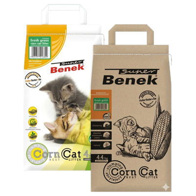 Наполнитель «BENEK» «Corn Cat» кукурузный Свежая трава 7л