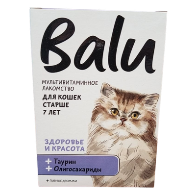Лакомство «Balu»  мультивитаминное для кошек старше 7 лет Здоровье и красота
