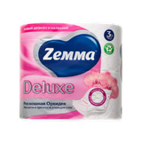 Туалетная бумага «Zemma» DELUXY  3 слоя орхидея