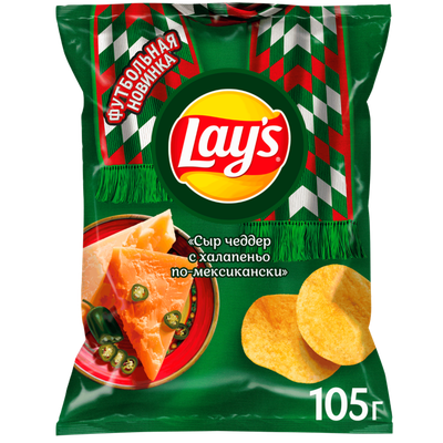 Чипсы «LAYS» сыр чеддер-халапеньо