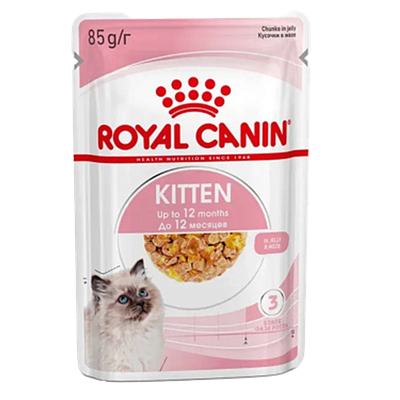 Корм «Royal Canin» Kitten Jelly для котят в период второй фазы роста