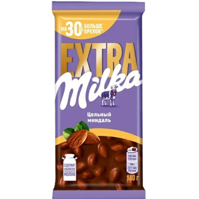 Шоколад молочный «Milka EXTRA» миндаль