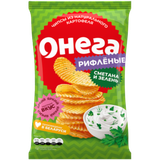 Чипсы рифленые «Онега» сметана-зелень